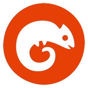 Condence_round_logo_orange_chameleon_white